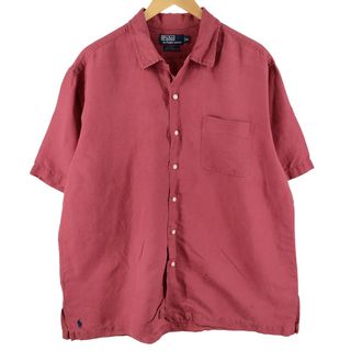 ラルフローレン(Ralph Lauren)の古着 ラルフローレン Ralph Lauren POLO by Ralph Lauren CALDWELL 半袖 オープンカラー シルクシャツ ボックスシャツ メンズXL /eaa359801(シャツ)