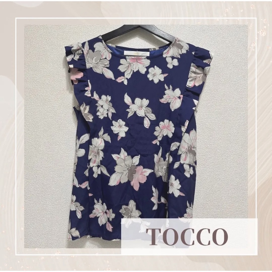 tocco(トッコ)のTOCCO 袖なし 花柄 ブラウス トップス M〜Lサイズ レディースのトップス(シャツ/ブラウス(半袖/袖なし))の商品写真