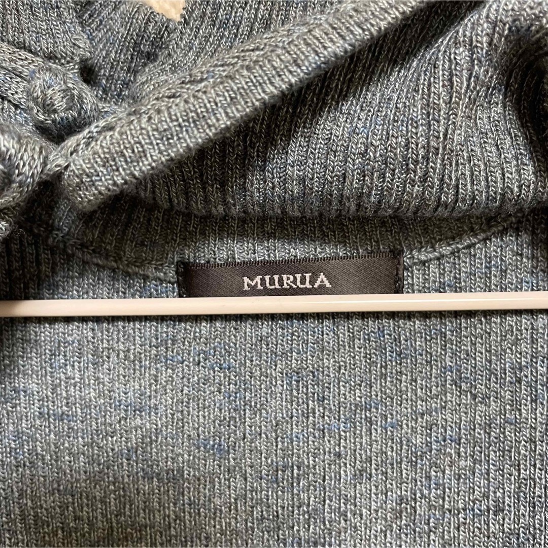 MURUA(ムルーア)の美品　MURUA 半袖ニット　ブルー　チャイナタイトハーフニット レディースのトップス(ニット/セーター)の商品写真