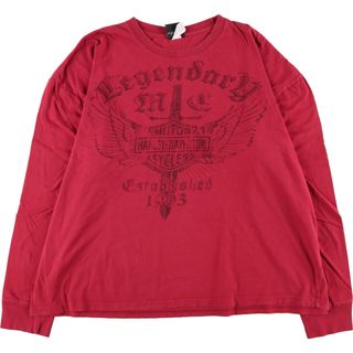 ハーレーダビッドソン(Harley Davidson)の古着 ハーレーダビッドソン Harley-Davidson 両面プリント ロングTシャツ ロンT USA製 メンズXXL /eaa358755(Tシャツ/カットソー(半袖/袖なし))