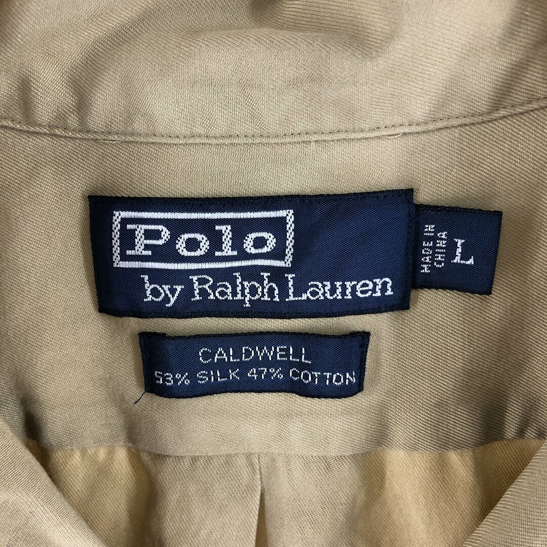 Ralph Lauren(ラルフローレン)の古着 ラルフローレン Ralph Lauren POLO by Ralph Lauren CALDWELL 半袖 オープンカラー シルクシャツ ボックスシャツ メンズL /eaa358854 メンズのトップス(シャツ)の商品写真