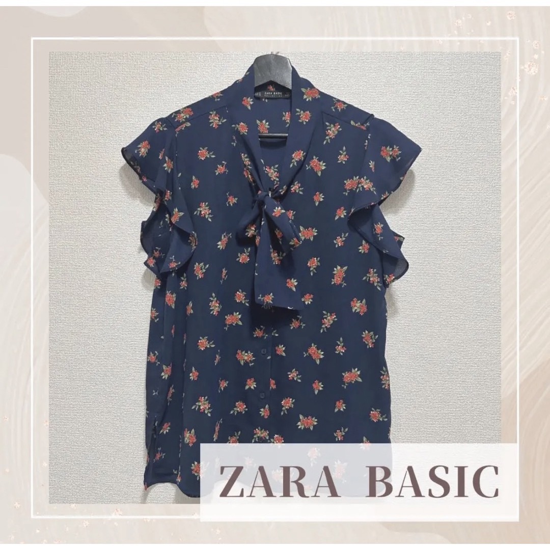 ZARA(ザラ)のZARA BASIC ブラウス 花柄 トップス Mサイズ レディースのトップス(シャツ/ブラウス(長袖/七分))の商品写真