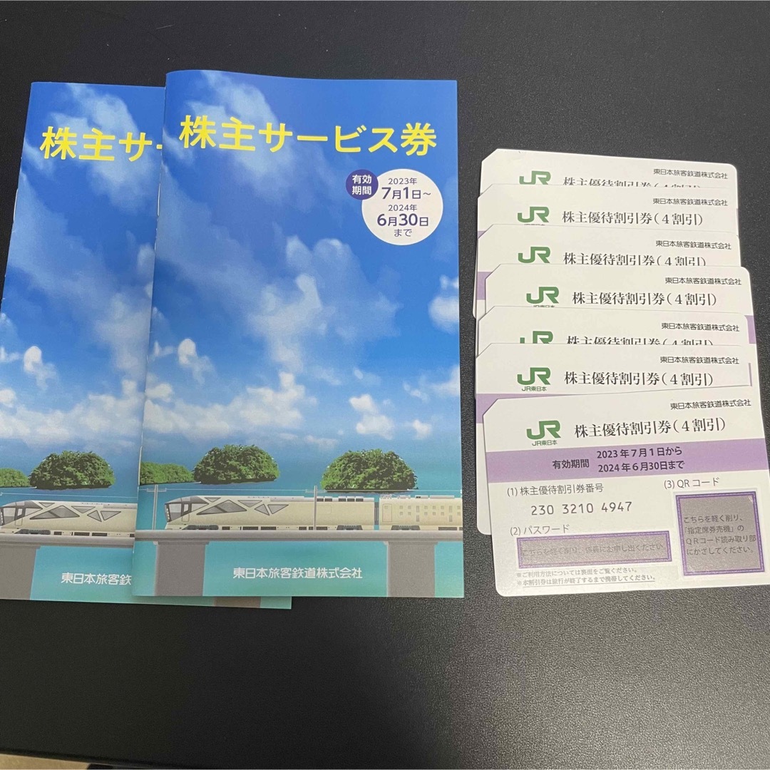 JR東日本株主優待割引券（4割引）2枚　＋　JR東日本株主サービス券　2冊