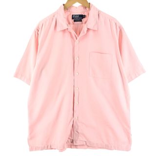 ラルフローレン(Ralph Lauren)の古着 ラルフローレン Ralph Lauren POLO by Ralph Lauren CALDWELL 半袖 オープンカラー シルクシャツ ボックスシャツ メンズXL /eaa356638(シャツ)