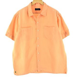 ラルフローレン(Ralph Lauren)の古着 ラルフローレン Ralph Lauren POLO RALPH LAUREN 半袖 オープンカラー リネンシルクシャツ ボックスシャツ メンズXL /eaa356641(シャツ)