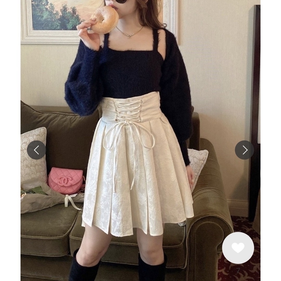 Bubbles(バブルス)のamerge♡HW laceup pleats skirt レディースのスカート(ひざ丈スカート)の商品写真