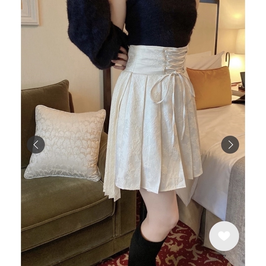 Bubbles(バブルス)のamerge♡HW laceup pleats skirt レディースのスカート(ひざ丈スカート)の商品写真