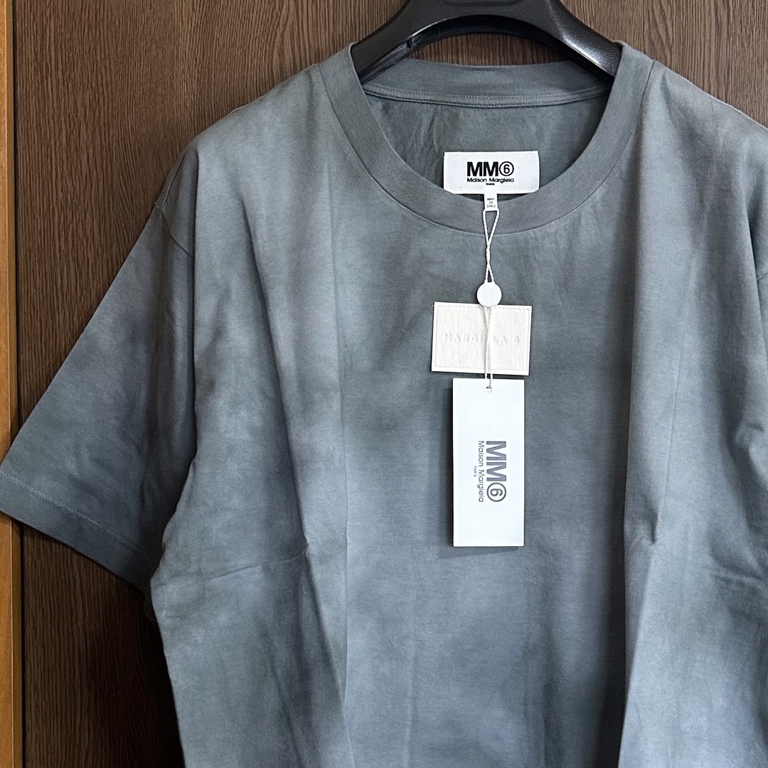 XL新品 メゾン マルジェラ MM6 タイダイ ロゴ パッチ Tシャツ グレー