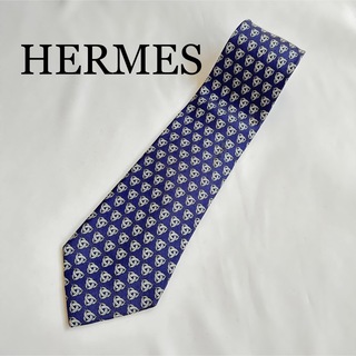 エルメス(Hermes)のHERMES エルメス ネクタイ パープル シルク100％(ネクタイ)