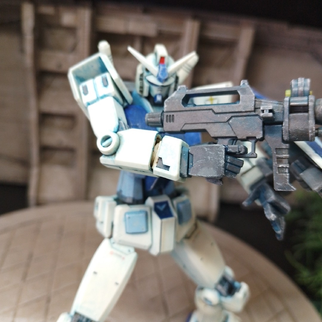 ガンプラ完成品、BEYOND GLOBALガンダム、部分塗装青汚し追加仕上げ品