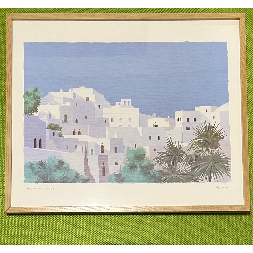 『paesaggio greco』salvoサルボ　作　風景画 エンタメ/ホビーの美術品/アンティーク(絵画/タペストリー)の商品写真