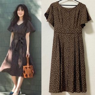 プロポーションボディドレッシング(PROPORTION BODY DRESSING)の新品タグ付き！インナー付き！ジャスグリッティー　ドット柄ワンピース(ロングワンピース/マキシワンピース)