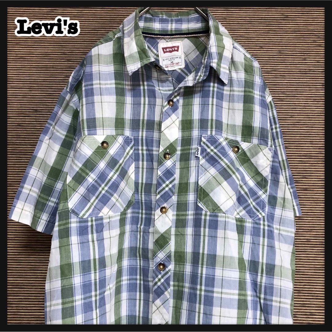 Levi's(リーバイス)の【リーバイス】半袖シャツ　チェック柄　緑　胸ポケット　ワンポイントロゴ19 メンズのトップス(シャツ)の商品写真