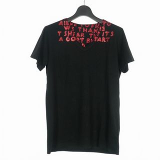 マルタンマルジェラ(Maison Martin Margiela)のメゾンマルジェラ 19AW エイズ グリッタープリント Tシャツ 半袖 XS 黒(Tシャツ/カットソー(半袖/袖なし))