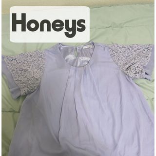 ハニーズ(HONEYS)の【Honeys】ラベンダーカラー ブラウス 袖レース(シャツ/ブラウス(半袖/袖なし))