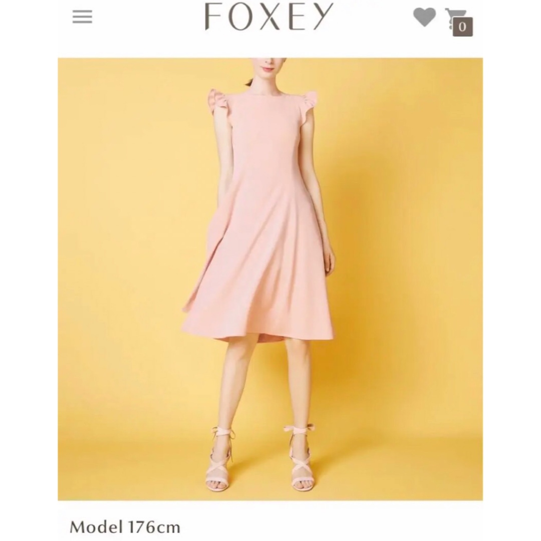 ♡極美品♡ FOXEY 現行品 希少 42 お袖フリル ワンピース ピンク