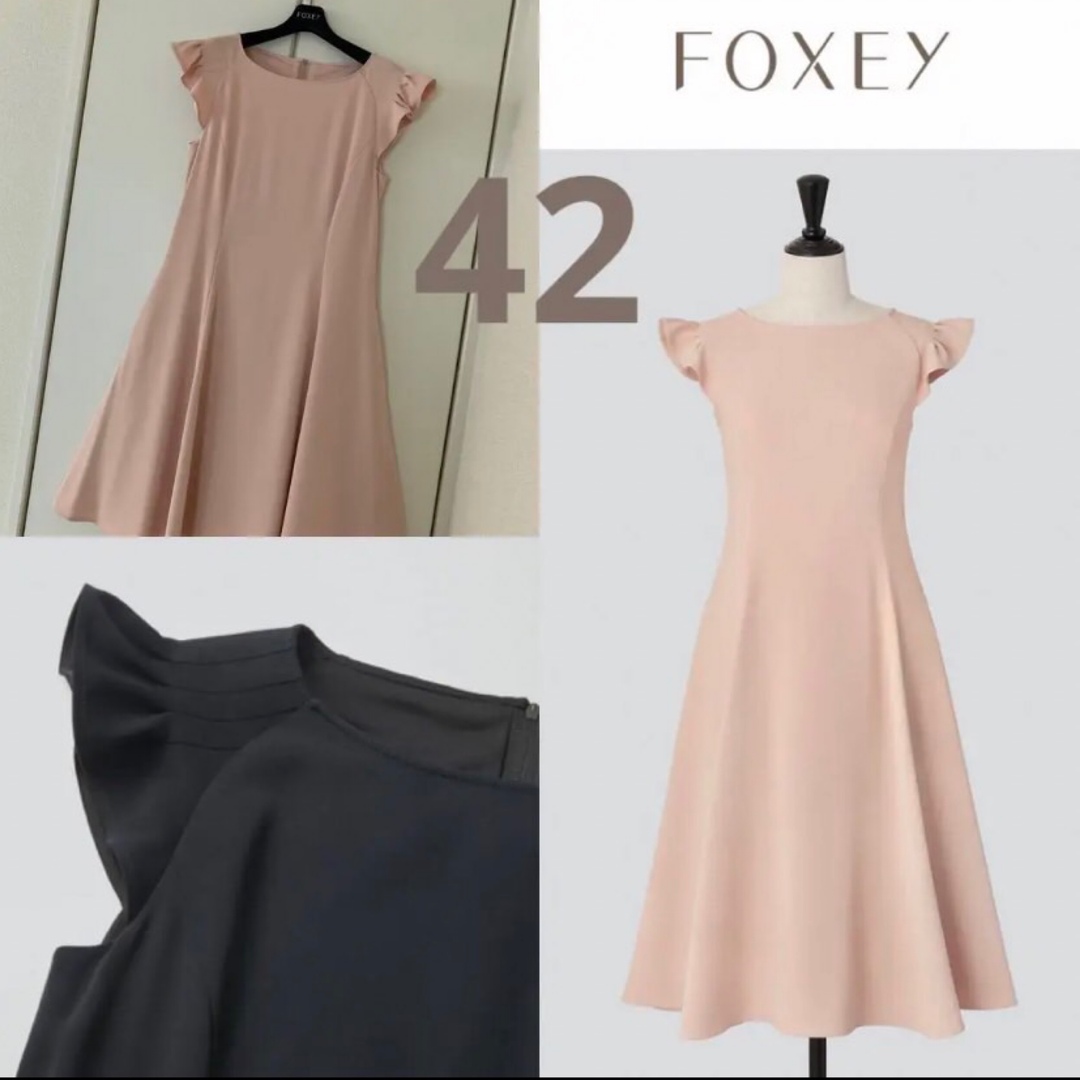 ♡極美品♡ FOXEY 現行品 希少 42 お袖フリル ワンピース ピンク