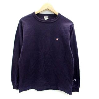 チャンピオン(Champion)のチャンピオン Tシャツ カットソー ロゴ刺繍 プリント M 紫 オフホワイト(Tシャツ(長袖/七分))