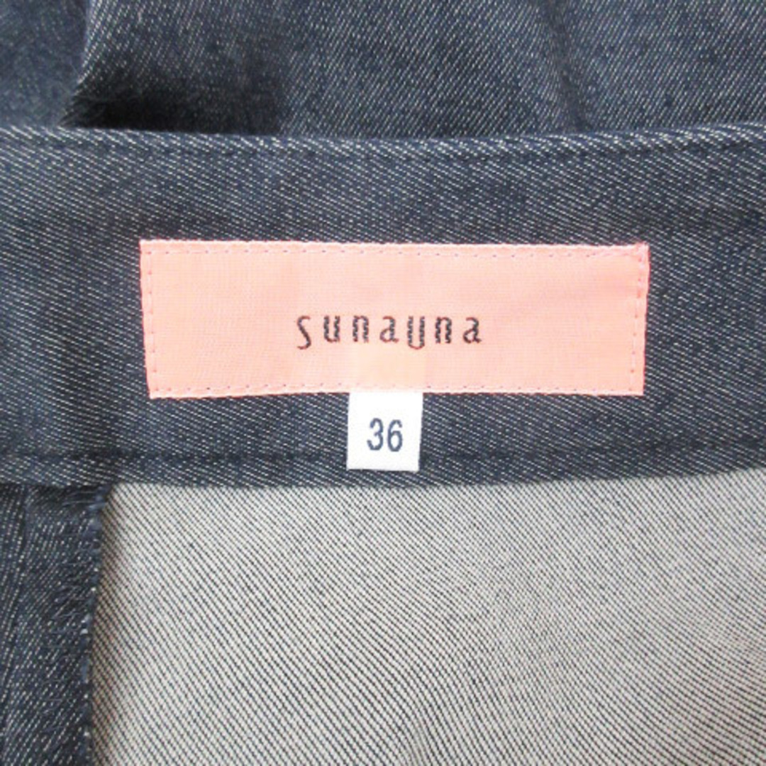 SunaUna(スーナウーナ)のスーナウーナ センタープレスパンツ ストレートパンツ ロング 36 黒 ベージュ レディースのパンツ(その他)の商品写真