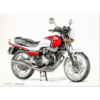 ホンダ(ホンダ)のホンダ CBX400F 水彩画 バイク イラスト インテリア(その他)