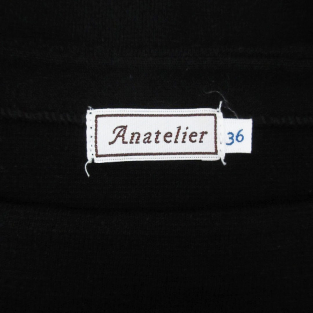 anatelier(アナトリエ)のアナトリエ ニット セーター 七分袖 パフスリーブ ボートネック 38 黒 レディースのトップス(ニット/セーター)の商品写真