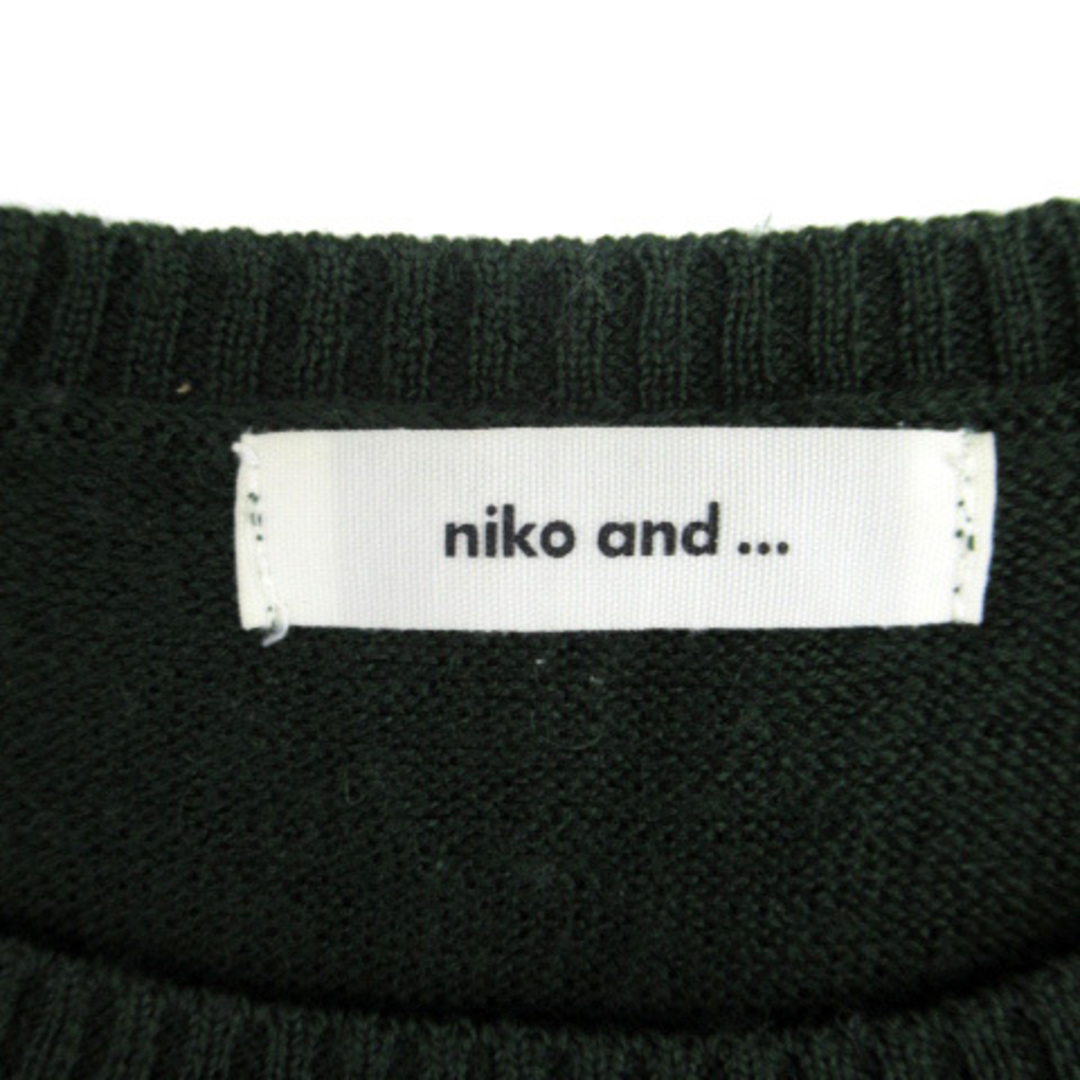 niko and...(ニコアンド)のニコアンド ニット セーター 長袖 総柄 ウール混 M モスグリーン  レディースのトップス(ニット/セーター)の商品写真