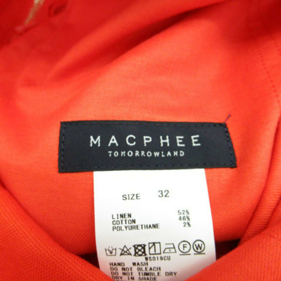 MACPHEE(マカフィー)のマカフィー トゥモローランド タイトスカート ミモレ丈 リネン 32 オレンジ レディースのスカート(ひざ丈スカート)の商品写真