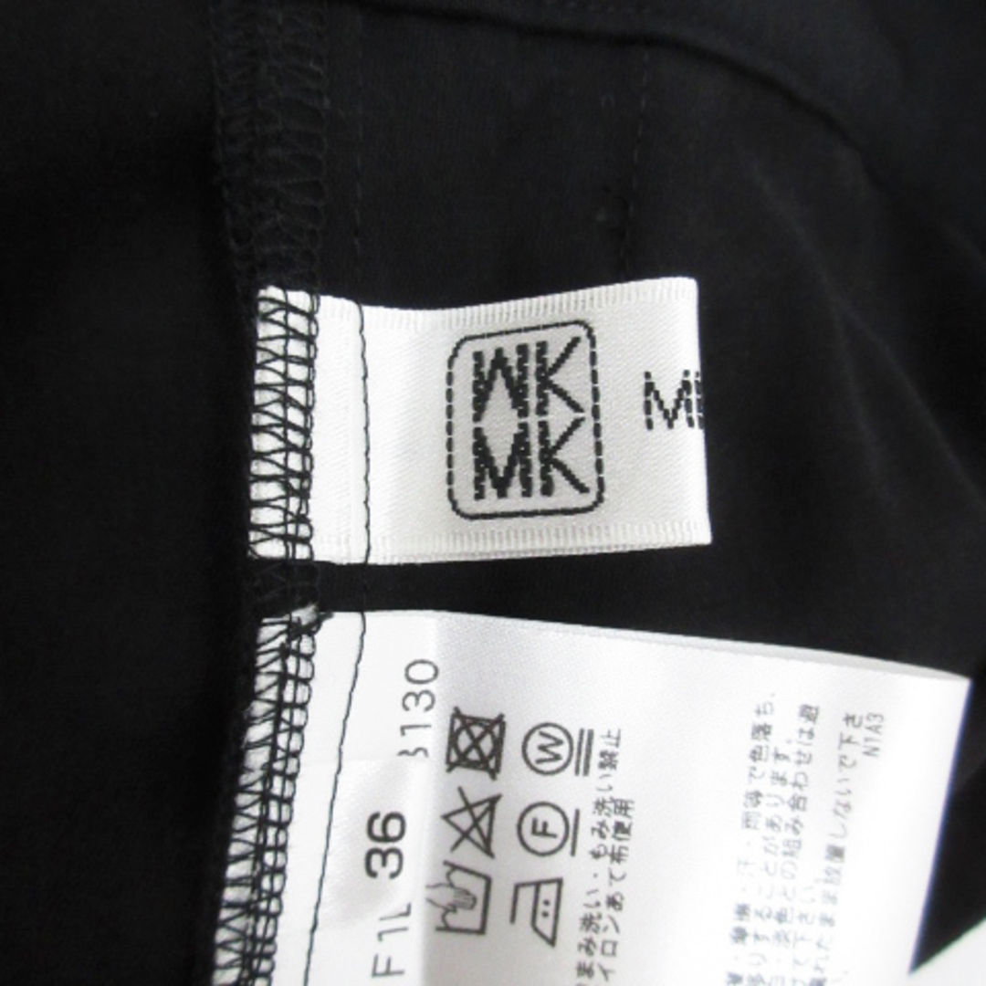MK MICHEL KLEIN(エムケーミッシェルクラン)のエムケー ミッシェルクラン タックパンツ テーパード ロング丈 無地 36 黒 レディースのパンツ(その他)の商品写真