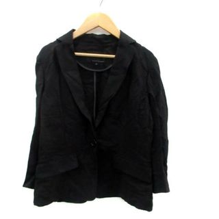 ブラックバイマウジー(BLACK by moussy)のブラック バイ マウジー テーラードジャケット 七分袖 シングル リネン 2 黒(その他)