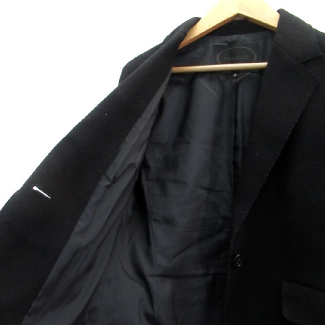 UNTITLED(アンタイトル)のアンタイトル テーラードジャケット シングル ミドル ウール アンゴラ混 2 黒 レディースのジャケット/アウター(その他)の商品写真