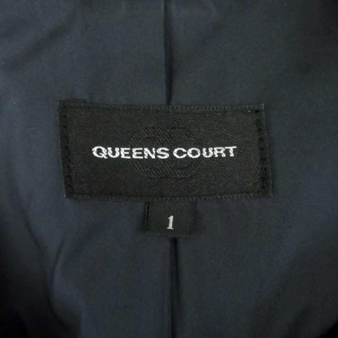 QUEENS COURT(クイーンズコート)のクイーンズコート ステンカラーコート ウール フォックスファー 1 紺 ネイビー レディースのジャケット/アウター(その他)の商品写真