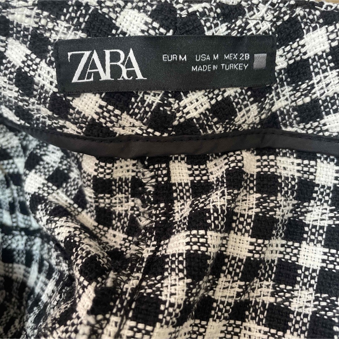 ZARA(ザラ)のZARA ギンガムチェック パンツ M レディースのパンツ(クロップドパンツ)の商品写真