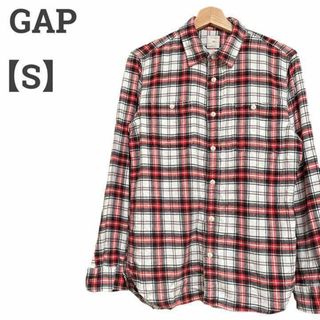 ギャップ(GAP)のギャップ メンズ【S】チェックシャツ☆アメカジ おしゃれ☆白赤(シャツ)