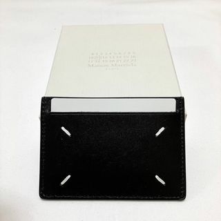 マルタンマルジェラ(Maison Martin Margiela)の新品 22aw マルジェラ ブランド ロゴ パスケース 黒 グレイン 4066(コインケース/小銭入れ)