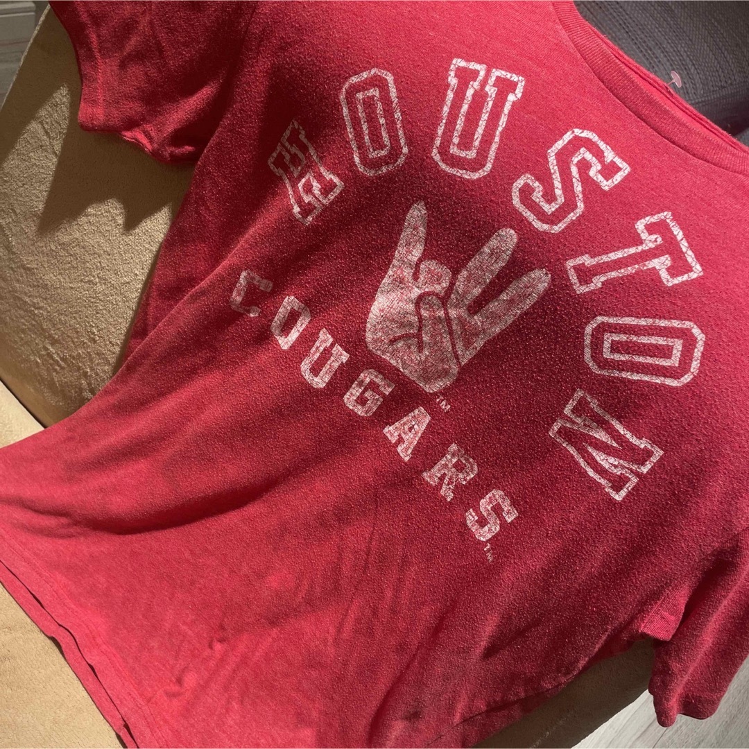 adidas(アディダス)のadidas レッドHouston古着ヴィンテージ メンズのトップス(Tシャツ/カットソー(半袖/袖なし))の商品写真