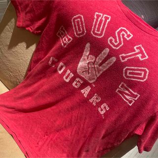 アディダス(adidas)のadidas レッドHouston古着ヴィンテージ(Tシャツ/カットソー(半袖/袖なし))