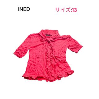 イネド(INED)の♡美品♡INED ボウタイ半袖ブラウス　サイズ:13(シャツ/ブラウス(半袖/袖なし))