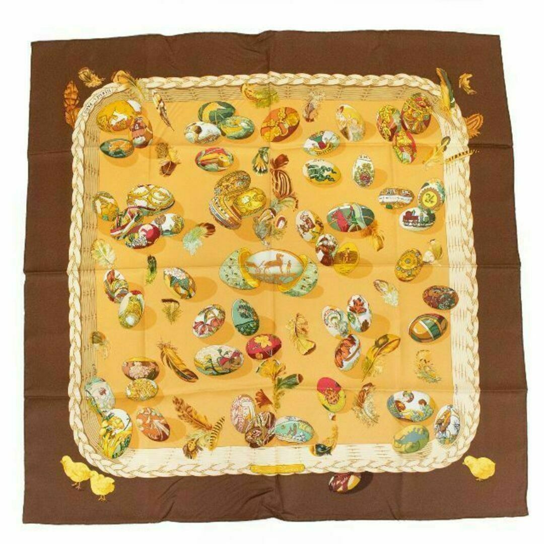 【全額返金保証・送料無料】エルメスのスカーフ・正規品・新品同様・エルメスの卵