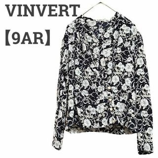 バンベール(VINVERT)の【希少】バンベール レディース【S相当】長袖ブラウス♡エレガント 花柄♡黒(シャツ/ブラウス(長袖/七分))