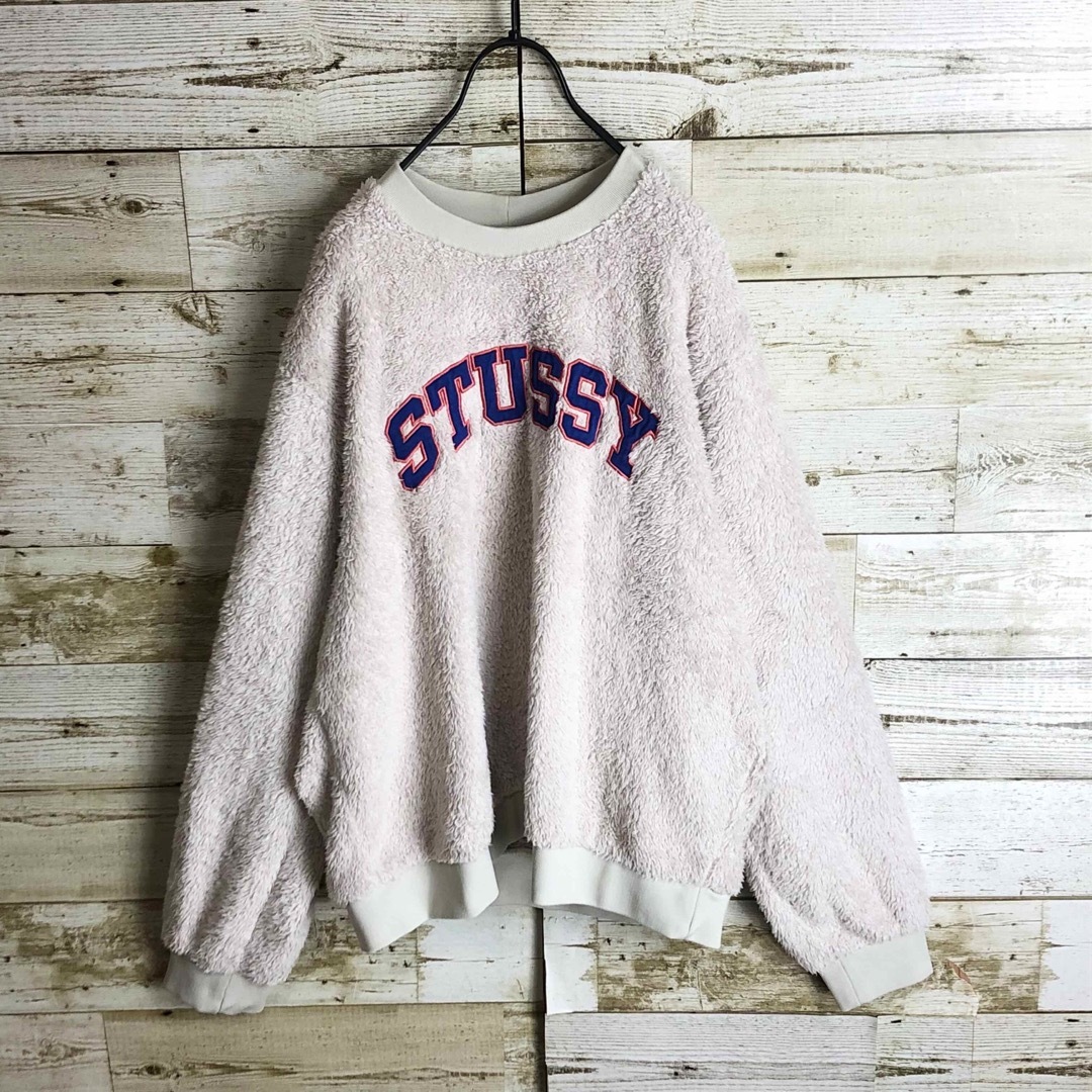 STUSSY ステューシー ボアフリース アーチロゴ 刺繍入り