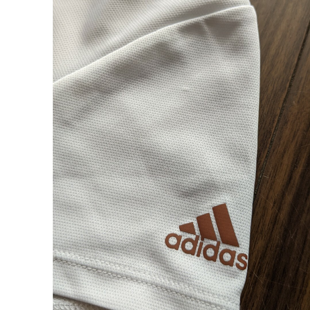 adidas(アディダス)の美品　adidas　半袖　白　ロゴ入り　クライマライト　Ｓサイズ　吸汗　運動 レディースのトップス(Tシャツ(半袖/袖なし))の商品写真