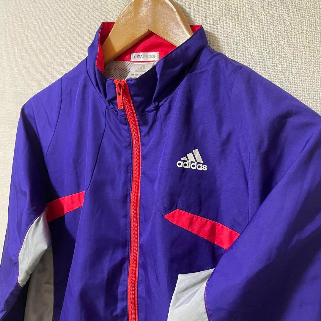 【超美品】 adidas アディダス 長袖ジャージ L パープル メッシュ