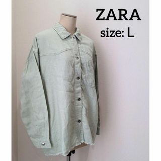 ザラ(ZARA)のzara ザラ オーバーサイズ ジャケット ミントグリーン レディース Ｌ(シャツ/ブラウス(長袖/七分))