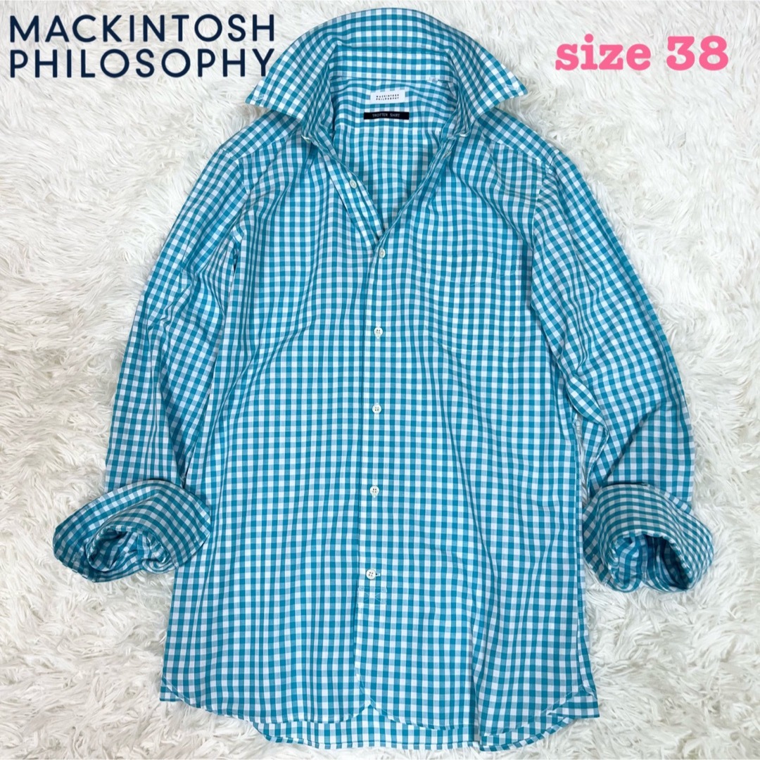 極美品✨マッキントッシュフィロソフィー　ギンガムチェックシャツ　長袖シャツ　38