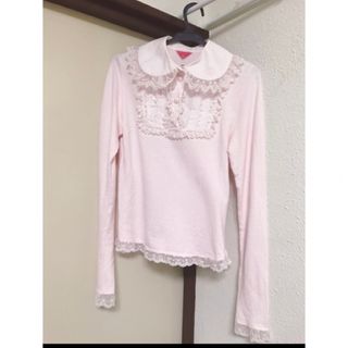 ベイビーザスターズシャインブライト(BABY,THE STARS SHINE BRIGHT)のBABY   チェックブラウス ピンク 美品(シャツ/ブラウス(長袖/七分))