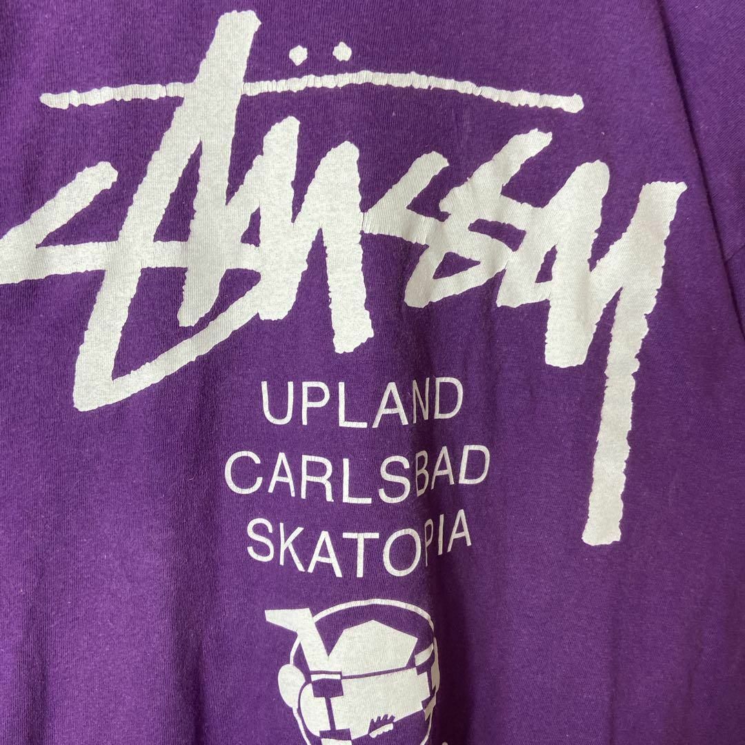 old stussy ステューシー Tシャツ パープルビックロゴ
