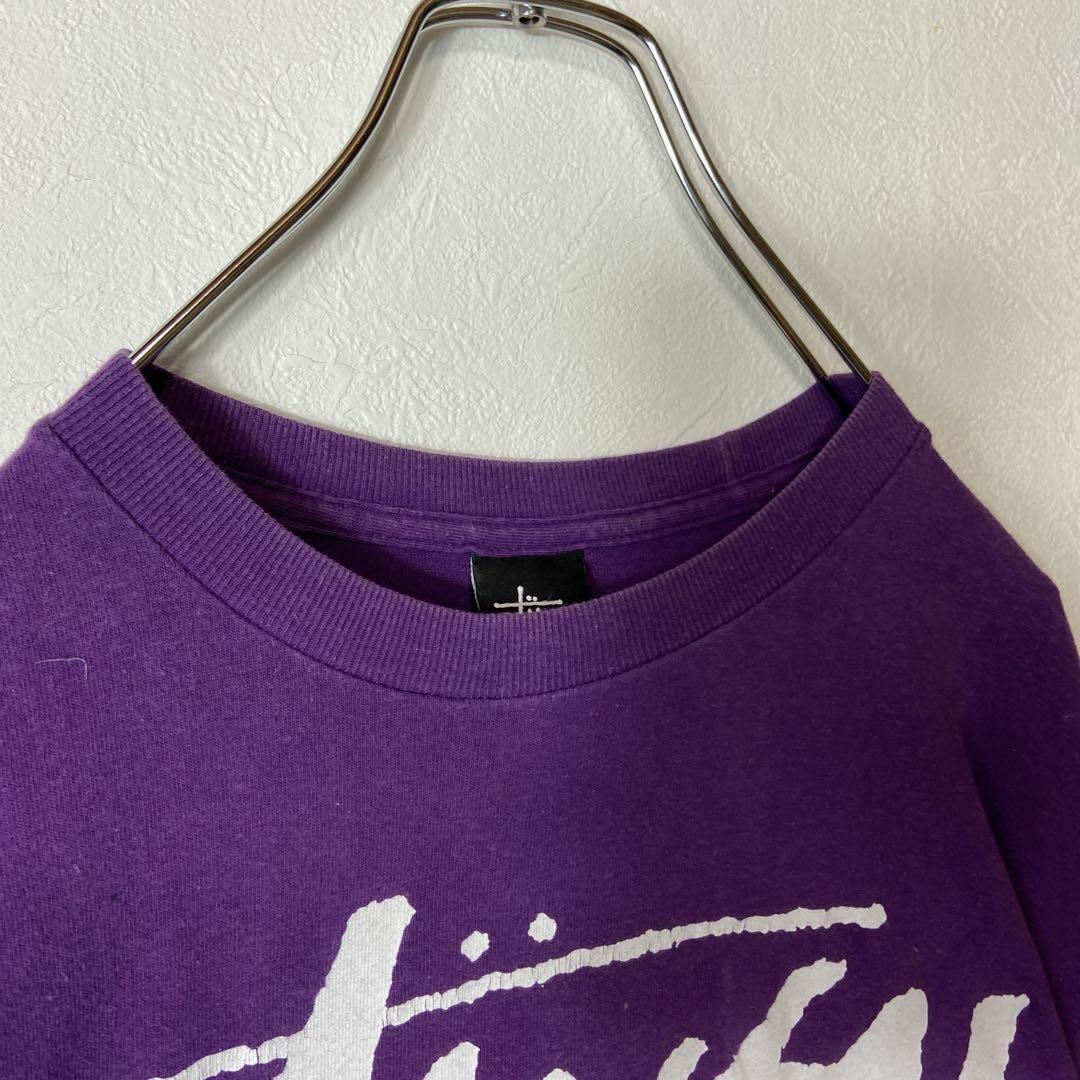 old stussy ステューシー Tシャツ パープルビックロゴ