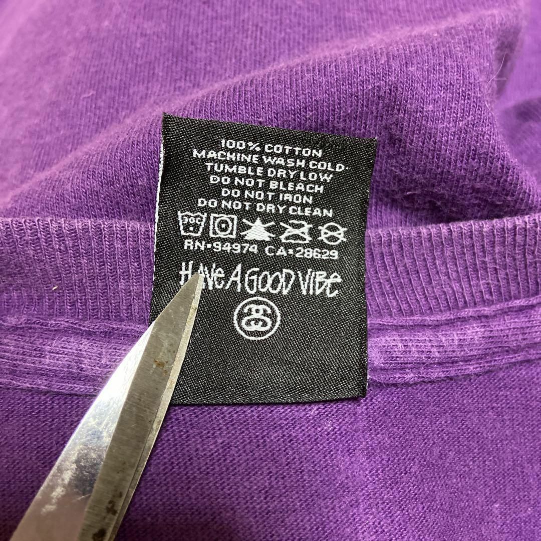 old stussy ステューシー Tシャツ パープルビックロゴ