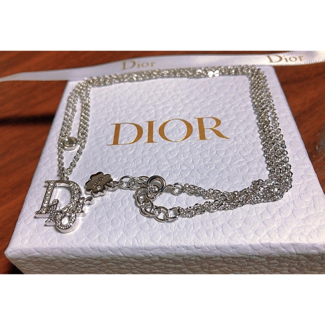 Christian Dior ディオール 2連ネックレス シルバー ロゴ | フリマアプリ ラクマ