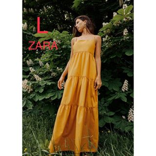 ザラ(ZARA)のZARA ポプリン地 ミディ丈ワンピース ノースリーブワンピースロングワンピース(ロングワンピース/マキシワンピース)